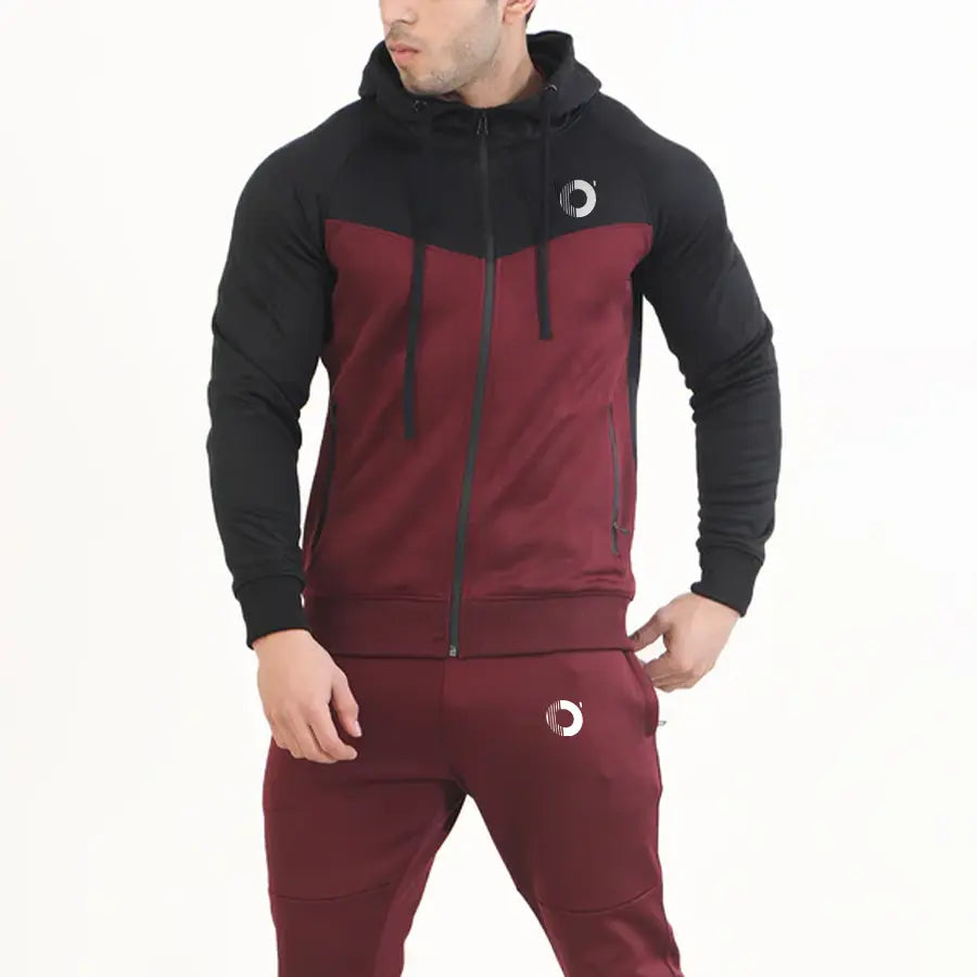 Oactiv Imported Tracksuit - Maroon/Black