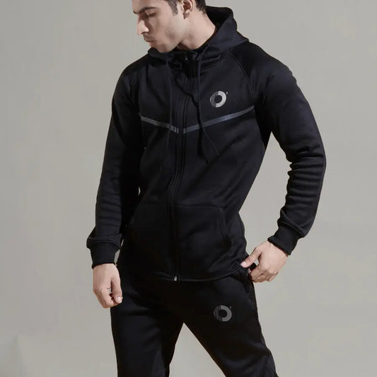 Oactiv Premium Tracksuit Black Charcoal